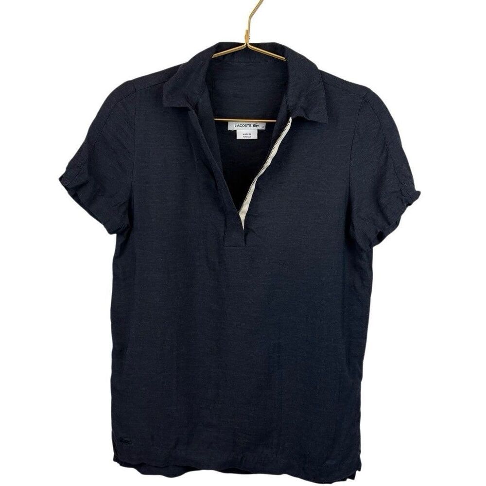 Lacoste Black‎ Polo Size 32 (XS)  Viscose Silk Blend